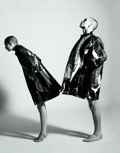 The Oilrigger coats, hand-painted rubber, 2013. Photo by Marius W Hansen. From Faye Toogood