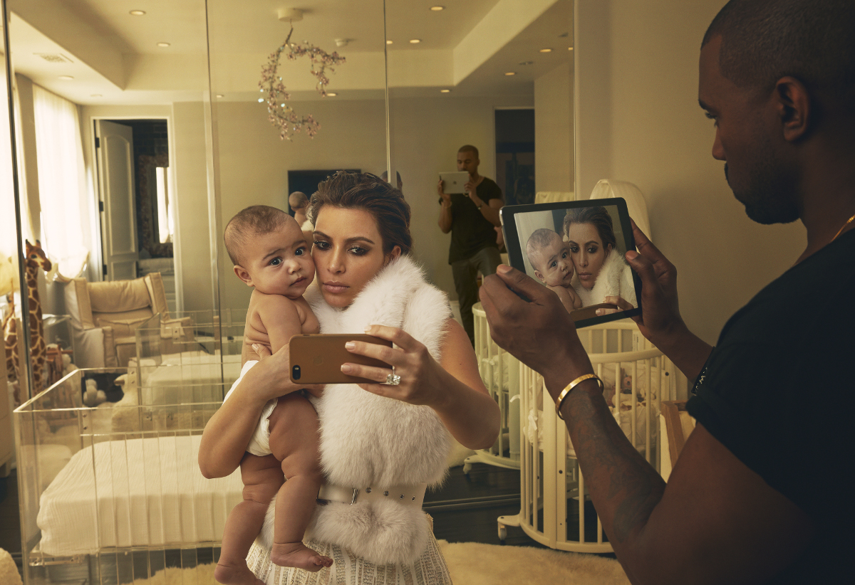 Kim Kardashian, North West, and Kanye West, Los Angeles, 2014. Photograph by Annie Leibovitz. Picture credit: © Annie Leibovitz