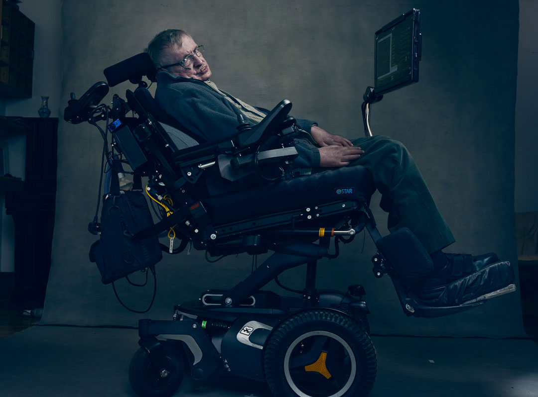 Professor Stephen Hawking, Cambridge, England, 2017, Photograph by Annie Leibovitz © Annie Leibovitz
