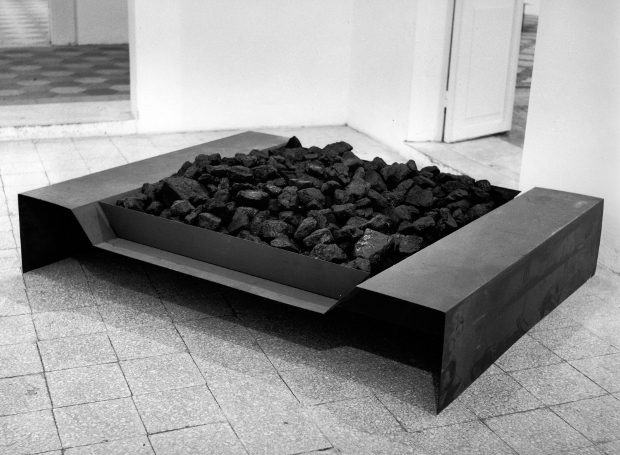 Untitled (The coal bin) (1967) by Jannis Kounellis