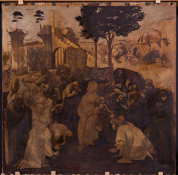 The Adoration of the Magi (1481-2) by Leonardo da Vinci