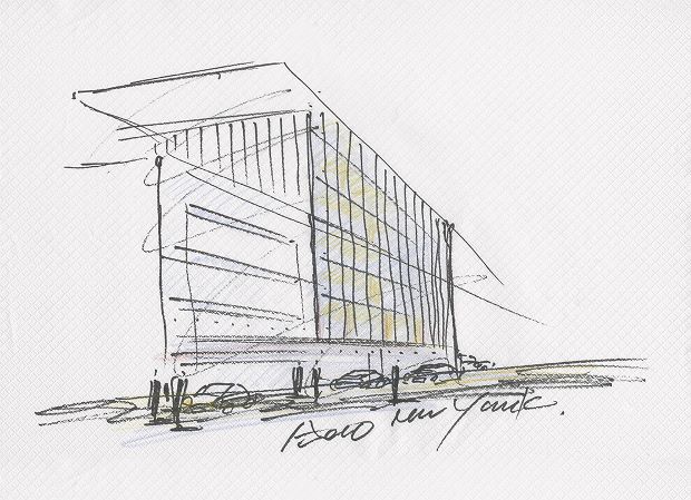 Drawing for 152 Elizabeth Street by Tadao Ando