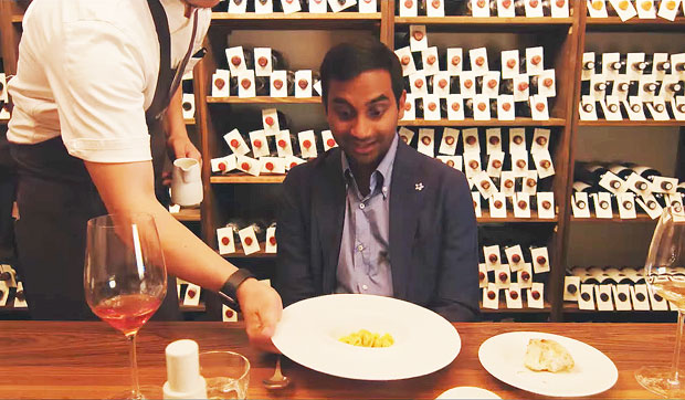 Aziz Ansari at Osteria Francescana in series two of Master of None. Image courtesy of Netflix