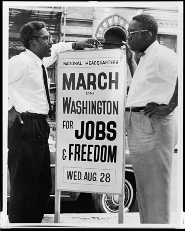 Bayard Rustin (left) with Cleveland Robinson