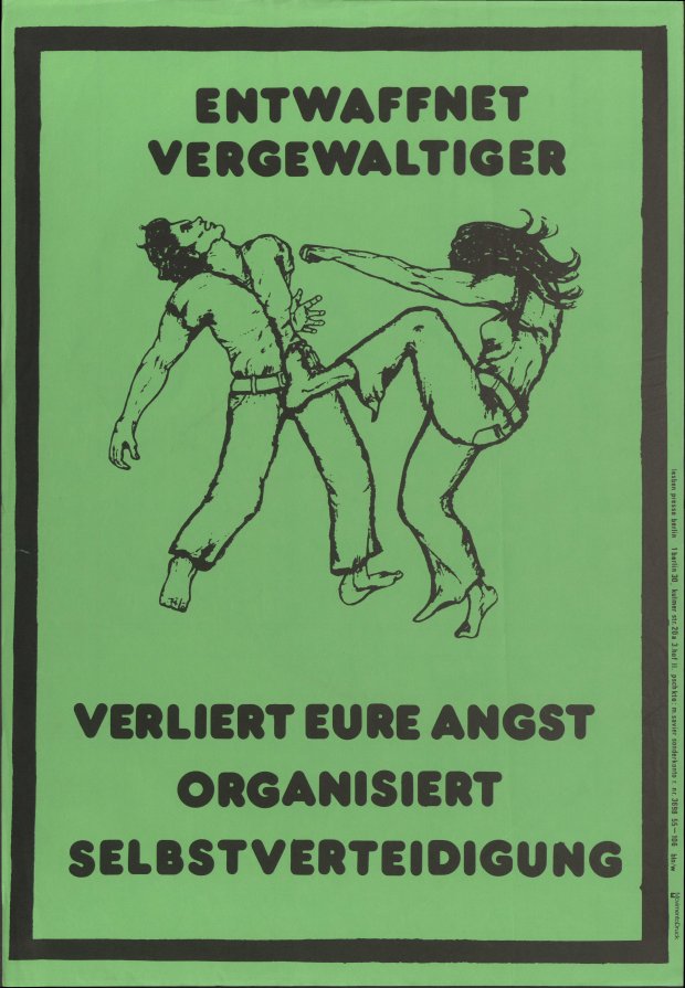 Disarmed rapist post from Women's Center Berlin © archive FFBIZ Berlin 1974. From Homosexuality_ies