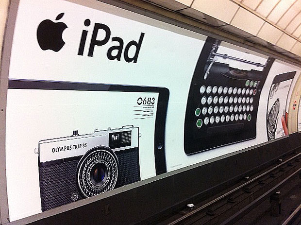 The Apple iPad ad campaign, Angel Tube Station, London - photo by Alice Ferns