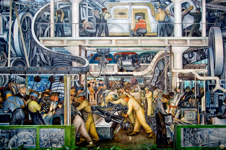 Detail from Detroit Industry (1932-33) by Diego Rivera
