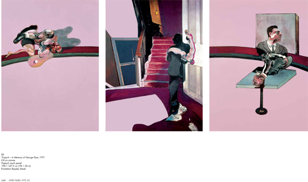 Triptych – In Memory of George Dyer, 1971 - Francis Bacon - a page from the Phaidon Focus book