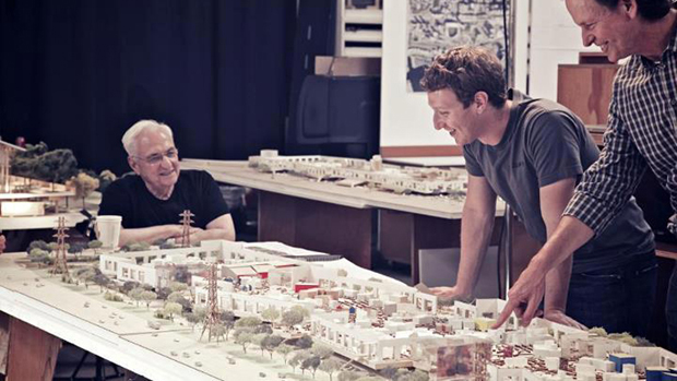 Architect Frank Gehry and Facebook founder Mark Zuckerberg