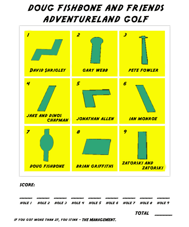score card from Doug Fishbone and Friends Adventureland Golf (2012)