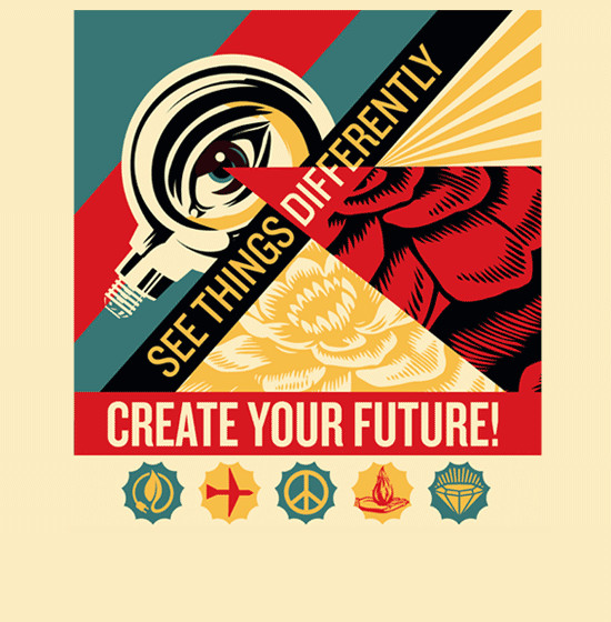 Shepard Fairey's Create Your Future campaign for LA Fund's ArtsMatter