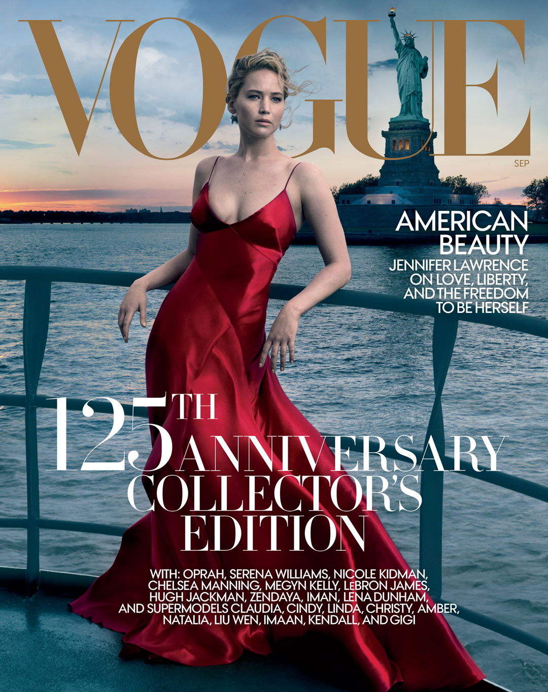 Jennifer Lawrence shot by Annie Leibovitz for Vogue's September 2017 issue