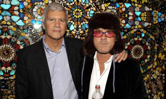 Larry Gagosian and Damien Hirst at the Gagosian gallery in Beverly Hills