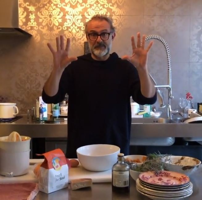 Massimo Bottura sharing his culinary skills via Instagram