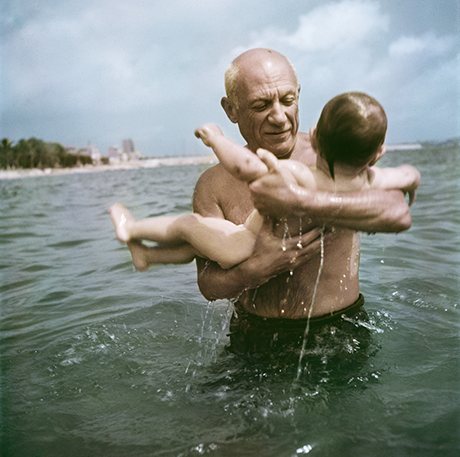 Pablo Picasso with his son, 1948, from Capa In Color