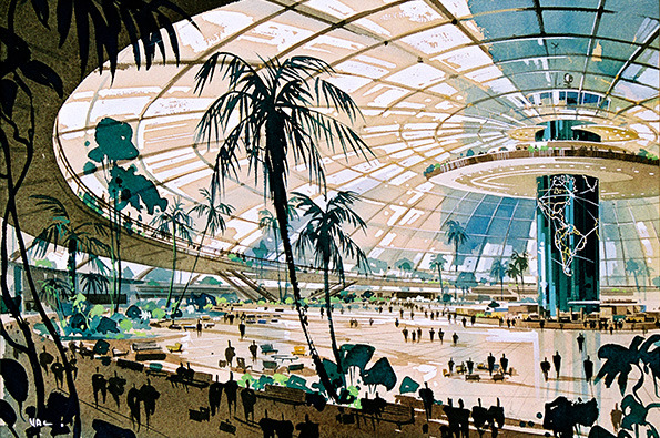 Pereira and Luckman's dome proposal for LAX (1959)