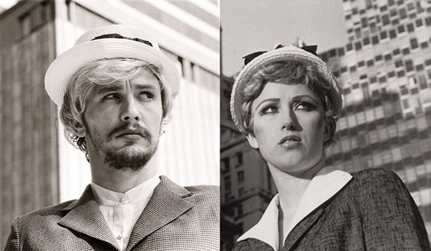 Detail from James Franco's New Untitled Film Still 21 (2013); detail from Cindy Sherman's Untitled Film Still 21 (1978)
