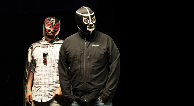 David Chang and Chris Ying in luchador masks at last year's MAD event