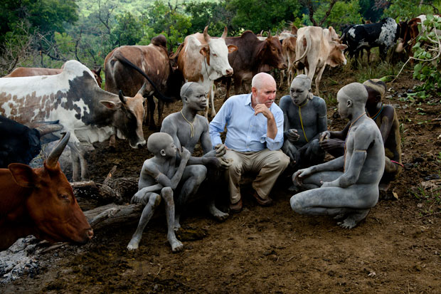 Steve McCurry with members of the Surma tribe Copyright:  Steve McCurry