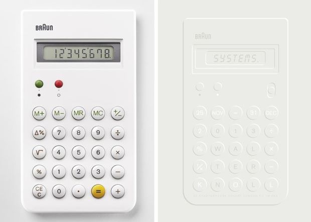 From left: Dieter Rams' ET66 Braun calculator; Studio Job's Systems poster