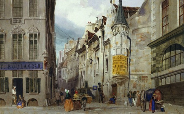 The Corner of the Rue Bailleul and the Rue Jean Tison, (1831) by Thomas Shotter Boys
