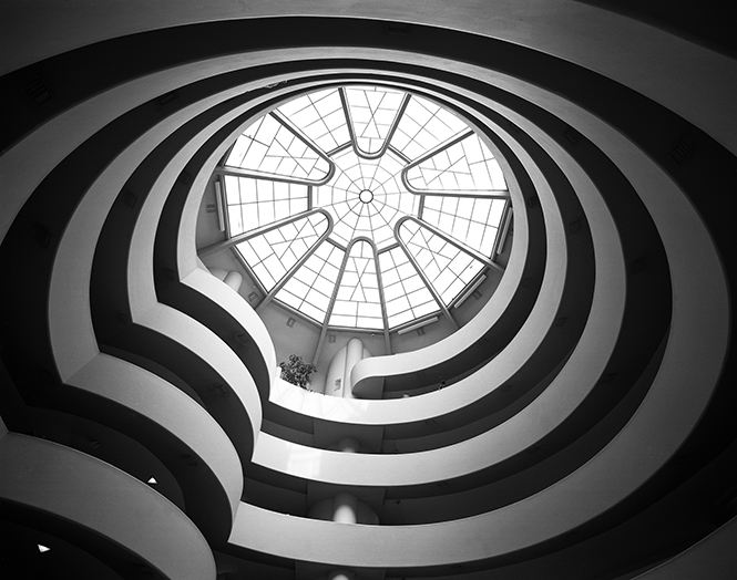 Upward view of the glass dome, Solomon R Guggenheim Museum, New York (1975/2003) by Yukio Futagawa