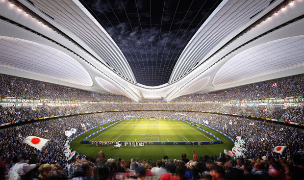 Winning stadium for Tokyo by Zaha Hadid Architects © ZHA
